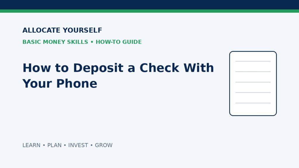 How to Deposit a Check With Your Phone — Allocate Yourself Basic Money Skills Guide