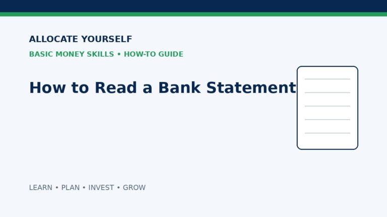 How to Read a Bank Statement — Allocate Yourself Basic Money Skills Guide